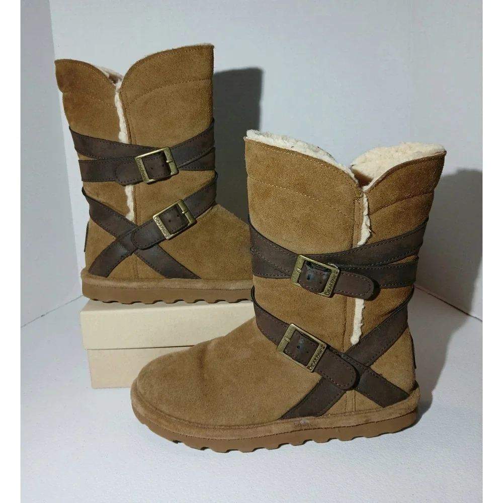 BearPaw Shelby 2012W Hickory II Women's Size 6 Wool Sheep‎ Skin #1398